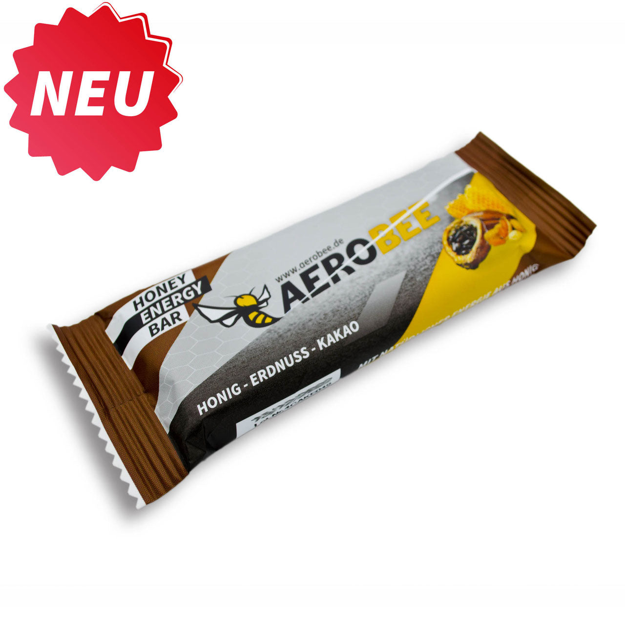 1 Stk. Honig, Erdnuss & Kakao | AEROBEE Energy Bar 1 Stk. Honig, Erdnuss & Kakao | AEROBEE Energy Bar