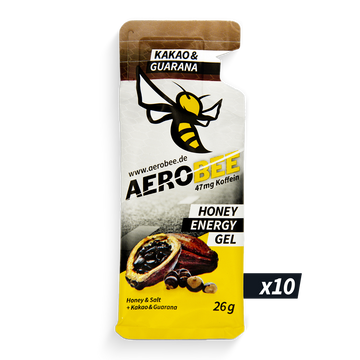 10er Pack Kakao & Guarana CLASSIC | AEROBEE Energy Gel