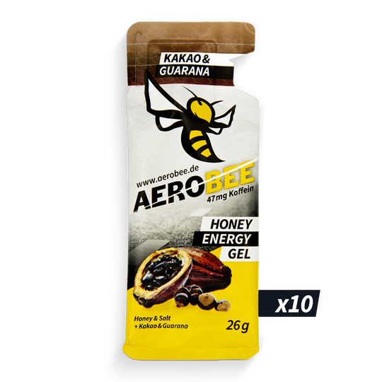 10er Pack Kakao & Guarana CLASSIC | AEROBEE Energy Gel