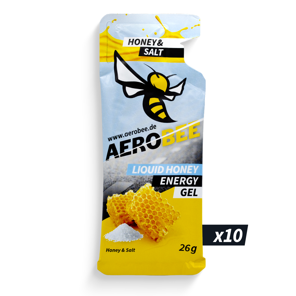 10er PACK Honey & Salt LIQUID | AEROBEE Energy Gel