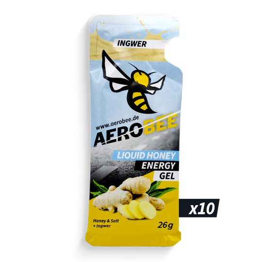 10er PACK Ingwer LIQUID | AEROBEE Energy Gel