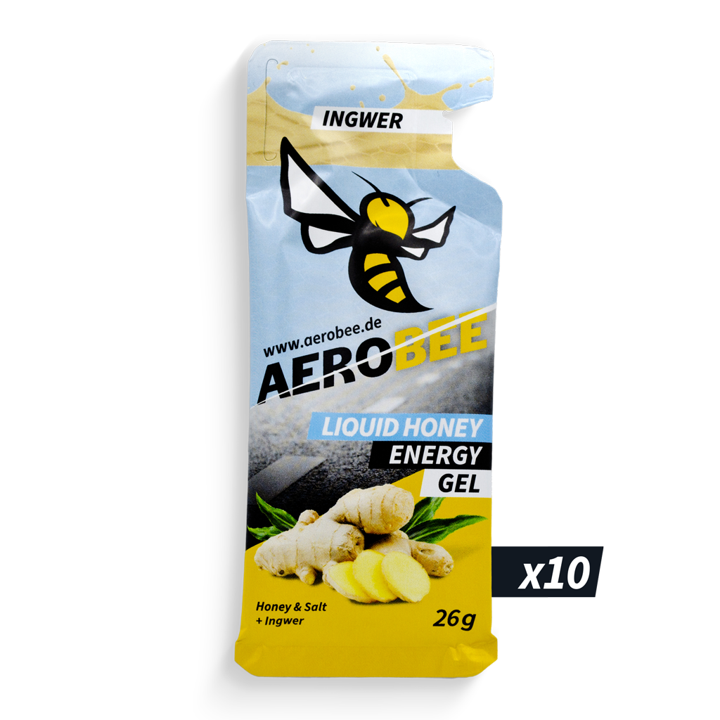 10er PACK Ingwer LIQUID | AEROBEE Energy Gel