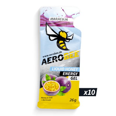 10er PACK Maracuja LIQUID | AEROBEE Energy Gel