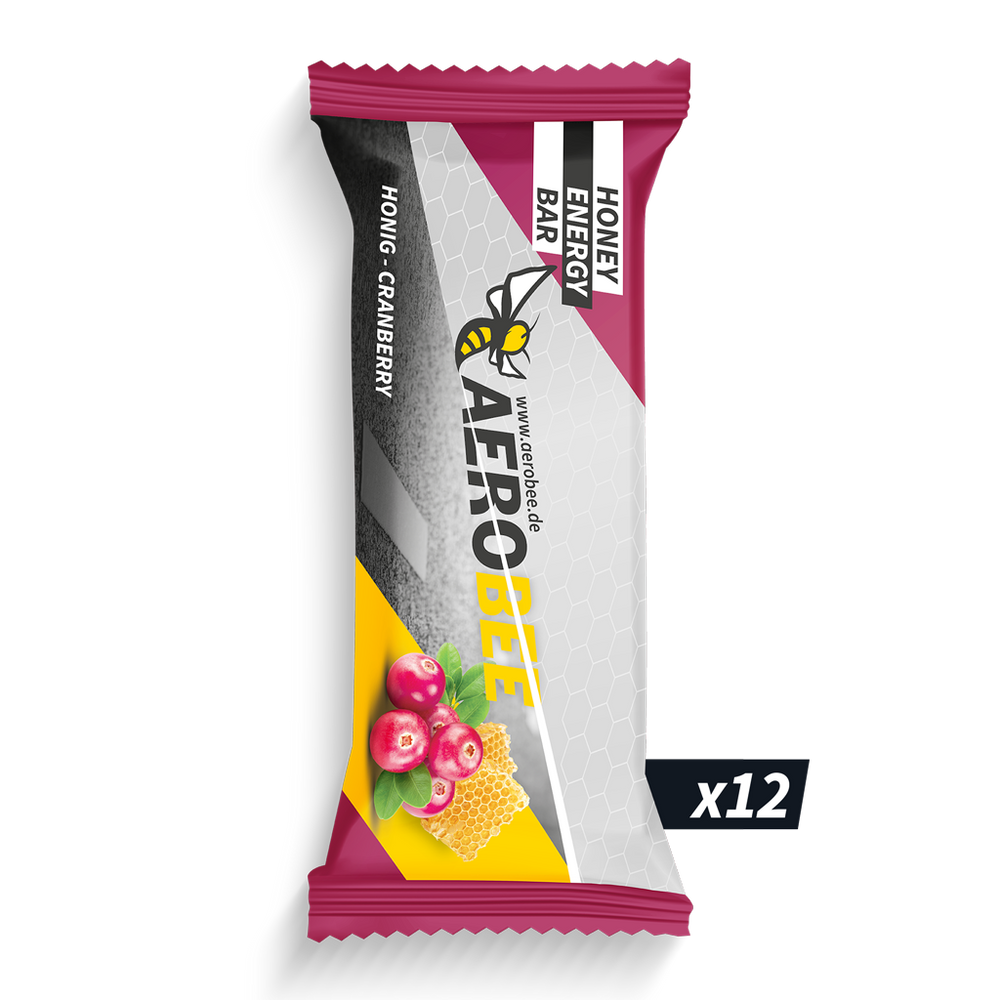 12er Pack Honig & Cranberry | AEROBEE Energy Bar