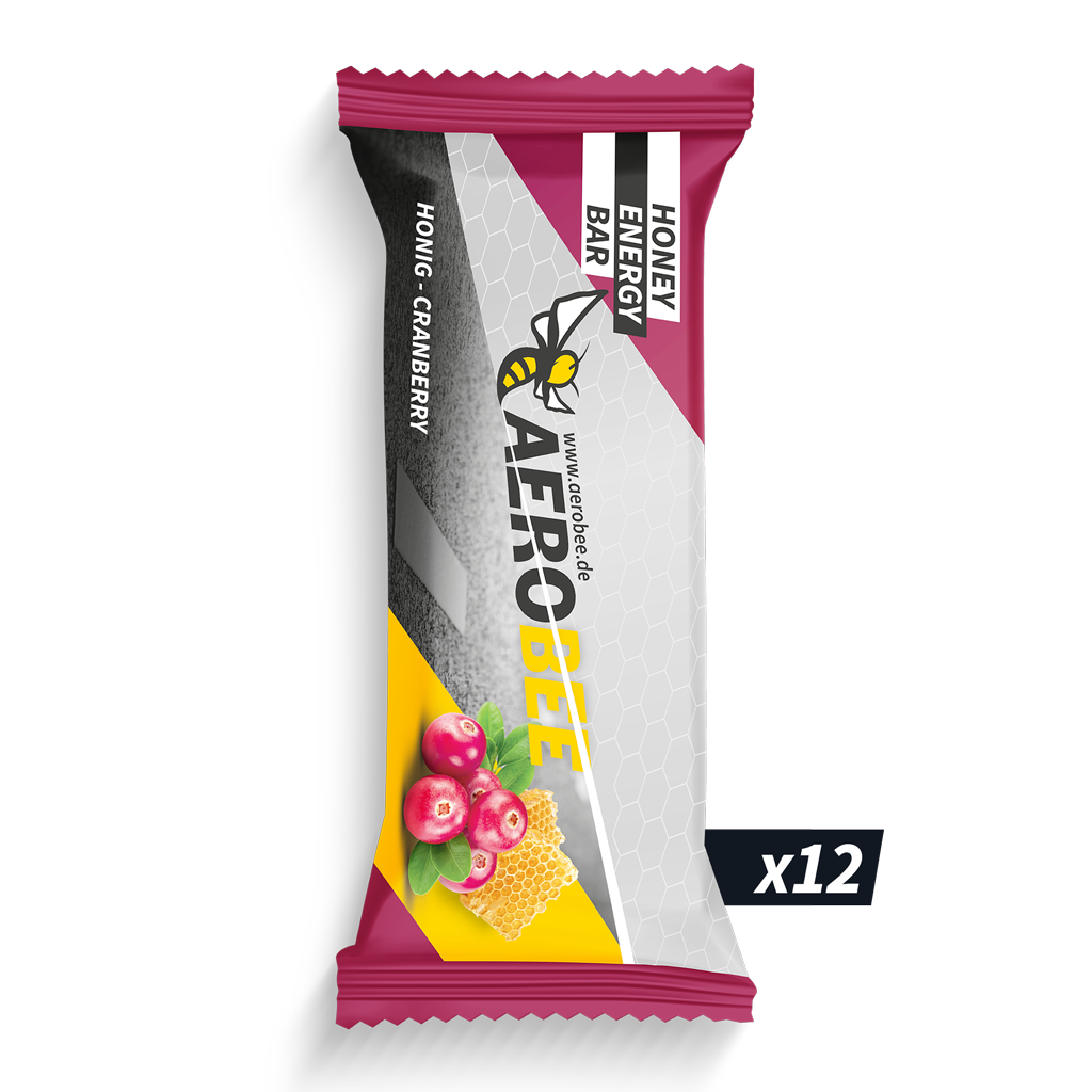 12er Pack Honig & Cranberry | AEROBEE Energy Bar