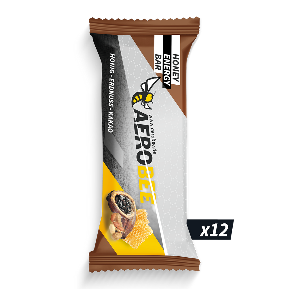 12er Pack Honig, Erdnuss & Kakao | AEROBEE ENERGY BAR
