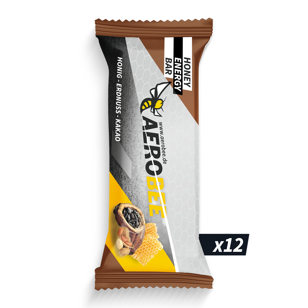 12er Pack Honig, Erdnuss & Kakao | AEROBEE ENERGY BAR