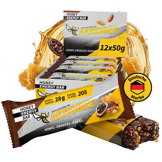 12er Pack Honig, Erdnuss &amp; Kakao | AEROBEE ENERGY BAR